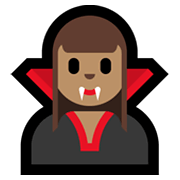 🧛🏽‍♀️ Emoji weiblicher Vampir: mittlere Hautfarbe Microsoft Windows 11.