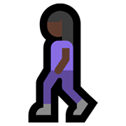 🚶🏿‍♀️ Emoji Mulher Andando: Pele Escura na Microsoft Windows 11.