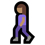 🚶🏽‍♀️ Emoji Mujer Caminando: Tono De Piel Medio en Microsoft Windows 11.