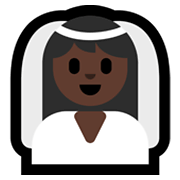 👰🏿‍♀️ Emoji Mulher de véu: Pele Escura na Microsoft Windows 11.
