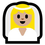 👰🏼‍♀️ Emoji Mulher de véu: Pele Morena Clara na Microsoft Windows 11.