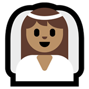 👰🏽‍♀️ Emoji Mulher de véu: Pele Morena na Microsoft Windows 11.