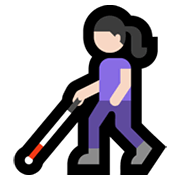 Emoji 👩🏻‍🦯 Donna Con Bastone Bianco Di Orientamento: Carnagione Chiara su Microsoft Windows 11.
