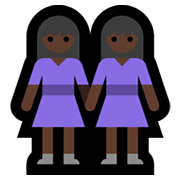 Emoji 👭🏿 Due Donne Che Si Tengono Per Mano: Carnagione Scura su Microsoft Windows 11.
