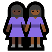 👩🏿‍🤝‍👩🏾 Emoji Mujeres De La Mano: Tono De Piel Oscuro Y Tono De Piel Oscuro Medio en Microsoft Windows 11.