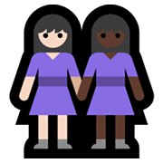 👩🏻‍🤝‍👩🏿 Emoji Duas Mulheres De Mãos Dadas: Pele Clara E Pele Escura na Microsoft Windows 11.