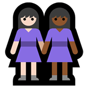👩🏻‍🤝‍👩🏾 Emoji Duas Mulheres De Mãos Dadas: Pele Clara E Pele Morena Escura na Microsoft Windows 11.