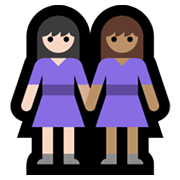 Émoji 👩🏻‍🤝‍👩🏽 Deux Femmes Se Tenant La Main : Peau Claire Et Peau Légèrement Mate sur Microsoft Windows 11.