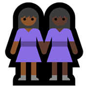 Émoji 👩🏾‍🤝‍👩🏿 Deux Femmes Se Tenant La Main : Peau Mate Et Peau Foncée sur Microsoft Windows 11.
