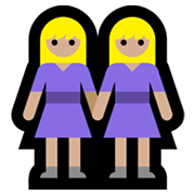 👭🏼 Emoji Duas Mulheres De Mãos Dadas: Pele Morena Clara na Microsoft Windows 11.