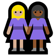 👩🏼‍🤝‍👩🏾 Emoji händchenhaltende Frauen: mittelhelle Hautfarbe, mitteldunkle Hautfarbe Microsoft Windows 11.