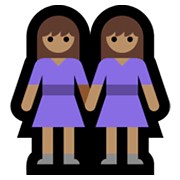 Emoji 👭🏽 Due Donne Che Si Tengono Per Mano: Carnagione Olivastra su Microsoft Windows 11.
