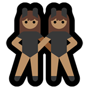 👯🏽‍♀️ Emoji Frauen mit Hasenohren, mittlere Hautfarbe Microsoft Windows 11.