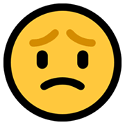 😟 Emoji Cara Preocupada en Microsoft Windows 11.