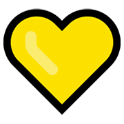 💛 Emoji Corazón Amarillo en Microsoft Windows 11.