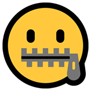 🤐 Emoji Gesicht mit Reißverschlussmund Microsoft Windows 11.