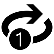 Emoji 🔂 Pulsante Di Ripetizione Della Riproduzione Di Una Traccia su Microsoft Windows 8.0.