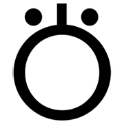 Émoji ⛣ Cercle avec une barre et deux points dessus sur Microsoft Windows 8.0.