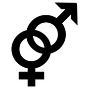 Émoji ⚤ Signes féminins et masculins liés sur Microsoft Windows 8.0.