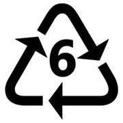 ♸ Emoji Símbolo de reciclaje para plástico tipo- 6 en Microsoft Windows 8.0.