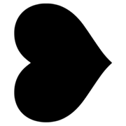 ❥ Emoji Bala negra pesada girada del corazón en Microsoft Windows 8.0.