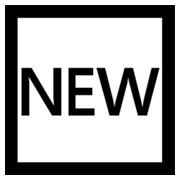 🆕 Emoji Wort „New“ in blauem Quadrat Microsoft Windows 8.0.