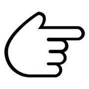 ☞ Emoji Indicador de direção à direira em branco na Microsoft Windows 8.0.