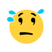 Emoji 😥 Faccina Delusa Ma Sollevata su Microsoft Windows 8.1.
