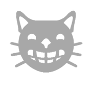 grinsende Katze mit lachenden Augen