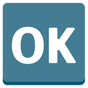 Großbuchstaben OK in blauem Quadrat Mozilla Firefox OS 2.5.