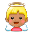 👼🏽 Emoji Bebé ángel: Tono De Piel Medio en Samsung Experience 8.0.