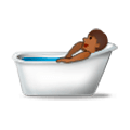🛀🏾 Emoji Pessoa Tomando Banho: Pele Morena Escura na Samsung Experience 8.0.