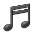 Émoji ♬ Symbole musical double croche sur Samsung Experience 8.0.