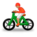 Émoji 🚴🏽 Cycliste : Peau Légèrement Mate sur Samsung Experience 8.0.