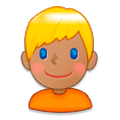 👱🏽‍♂️ Emoji Mann: mittlere Hautfarbe, blond Samsung Experience 8.0.
