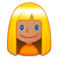 👱🏽‍♀️ Emoji Frau: mittlere Hautfarbe, blond Samsung Experience 8.0.