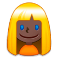 👱🏿‍♀️ Emoji Mujer Rubia: Tono De Piel Oscuro en Samsung Experience 8.0.