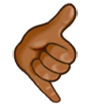 🤙🏾 Emoji Sinal «me Liga»: Pele Morena Escura na Samsung Experience 8.0.