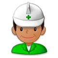 Emoji 👷🏽 Operaio Edile: Carnagione Olivastra su Samsung Experience 8.0.