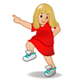 💃🏼 Emoji tanzende Frau: mittelhelle Hautfarbe Samsung Experience 8.0.