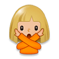 Emoji 🙅🏼 Persona Che Fa Segno Di No: Carnagione Abbastanza Chiara su Samsung Experience 8.0.