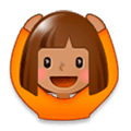 🙆🏽 Emoji Person mit Händen auf dem Kopf: mittlere Hautfarbe Samsung Experience 8.0.
