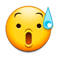 😰 Emoji Rosto Ansioso Com Gota De Suor na Samsung Experience 8.0.