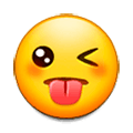 😜 Emoji Cara Sacando La Lengua Y Guiñando Un Ojo en Samsung Experience 8.0.
