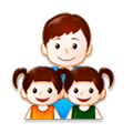 👨‍👧‍👧 Emoji Familie: Mann, Mädchen und Mädchen Samsung Experience 8.0.