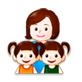 👩‍👧‍👧 Emoji Familia: Mujer, Niña, Niña en Samsung Experience 8.0.