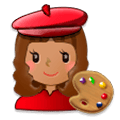 👩🏽‍🎨 Emoji Artista Plástica: Pele Morena na Samsung Experience 8.0.