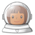 Émoji 👩🏾‍🚀 Astronaute Femme : Peau Mate sur Samsung Experience 8.0.