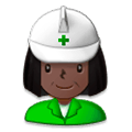 👷🏿‍♀️ Emoji Bauarbeiterin: dunkle Hautfarbe Samsung Experience 8.0.