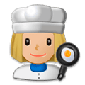 Emoji 👩🏼‍🍳 Cuoca: Carnagione Abbastanza Chiara su Samsung Experience 8.0.